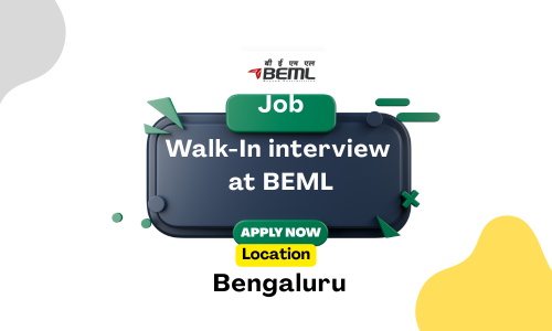 Walk-In interview at BEML / 100 Junior Executive Openings