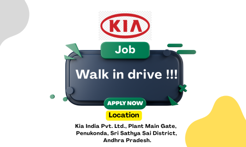 Walk-in Drive for Maintenance Department at Kia plant penukonda Andhra Pradesh