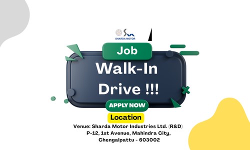 Kickstart Your R&D Career: Graduate Engineer Trainee Walk-In at Sharda Motor (Feb 10–13)