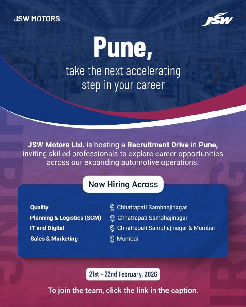 JSW Motors Ltd. Pune Recruitment Drive 2026: Openings in IT, SCM, Quality & Sales