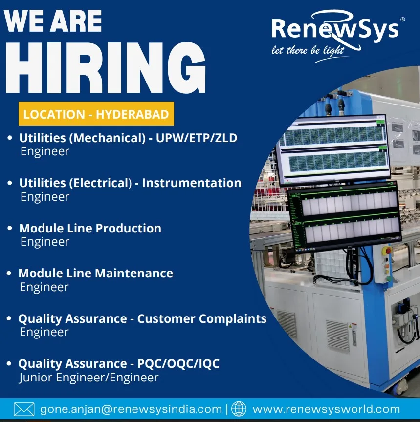 RenewSys is Hiring Engineering & Operations Roles in Hyderabad