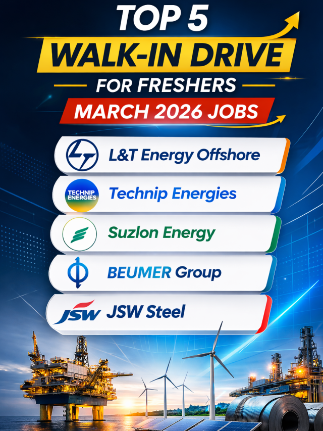 Top 5 Walk-In Drive for Freshers | March 2026 Jobs