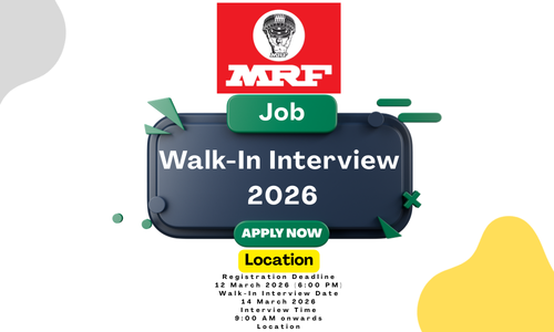 MRF Limited Walk-In Interview 2026 for Engineers & Supervisors – Apply Now