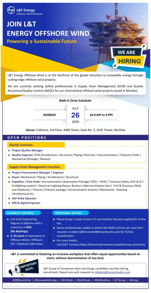 L&T Energy Offshore Wind Walk-In Interview