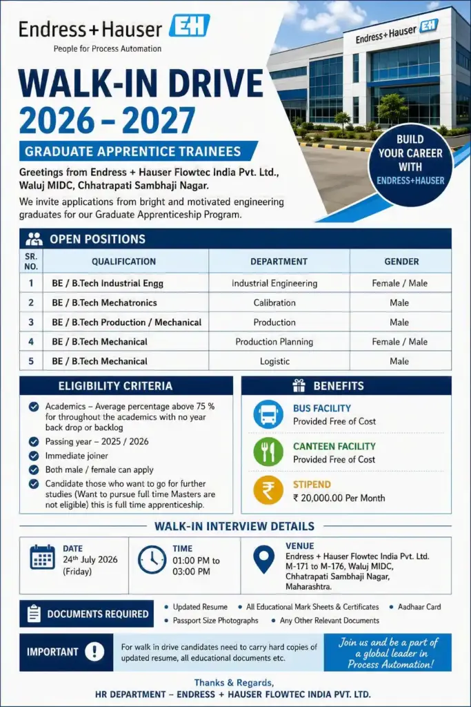Endress+Hauser Walk-in Interview