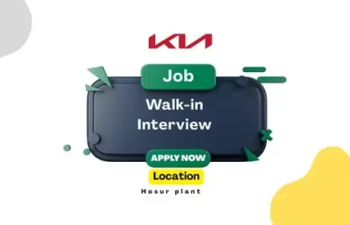  Kia India Walk-in Interview 26 April 2026 at Hosur Plant