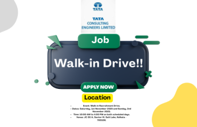Attention Engineers! Tata Consulting Engineers Walk-in/Apply for Jobs in Kolkata/Jamshedpur