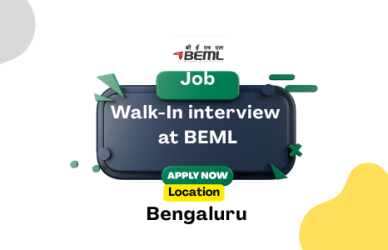 Walk-In interview at BEML / 100 Junior Executive Openings