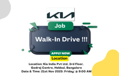 Walk-In Drive for Vehicle Evaluation & Chassis Quality Engineers – KIA India