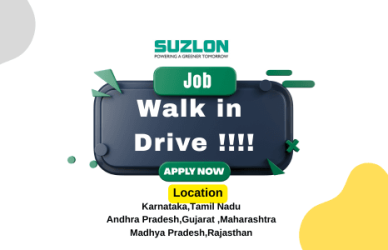 Walk In Drive Job Opporchunities at SUZLON